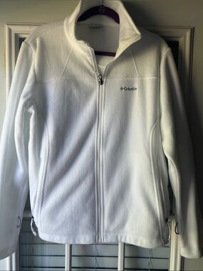 Columbia White Full-Zip Women Fleece Jacket
